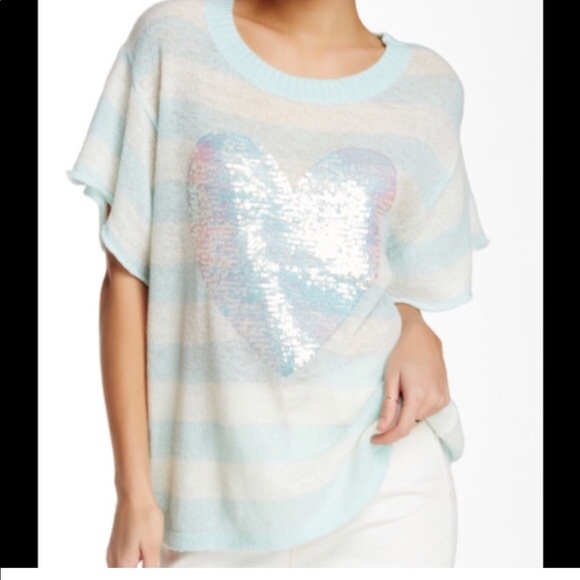 Wildfox knit t with sequined blue 💙 - Picture 2 of 8